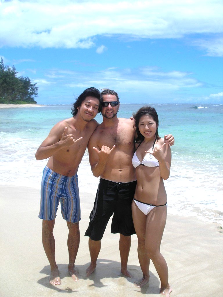 新婚旅行のお客様とクリス