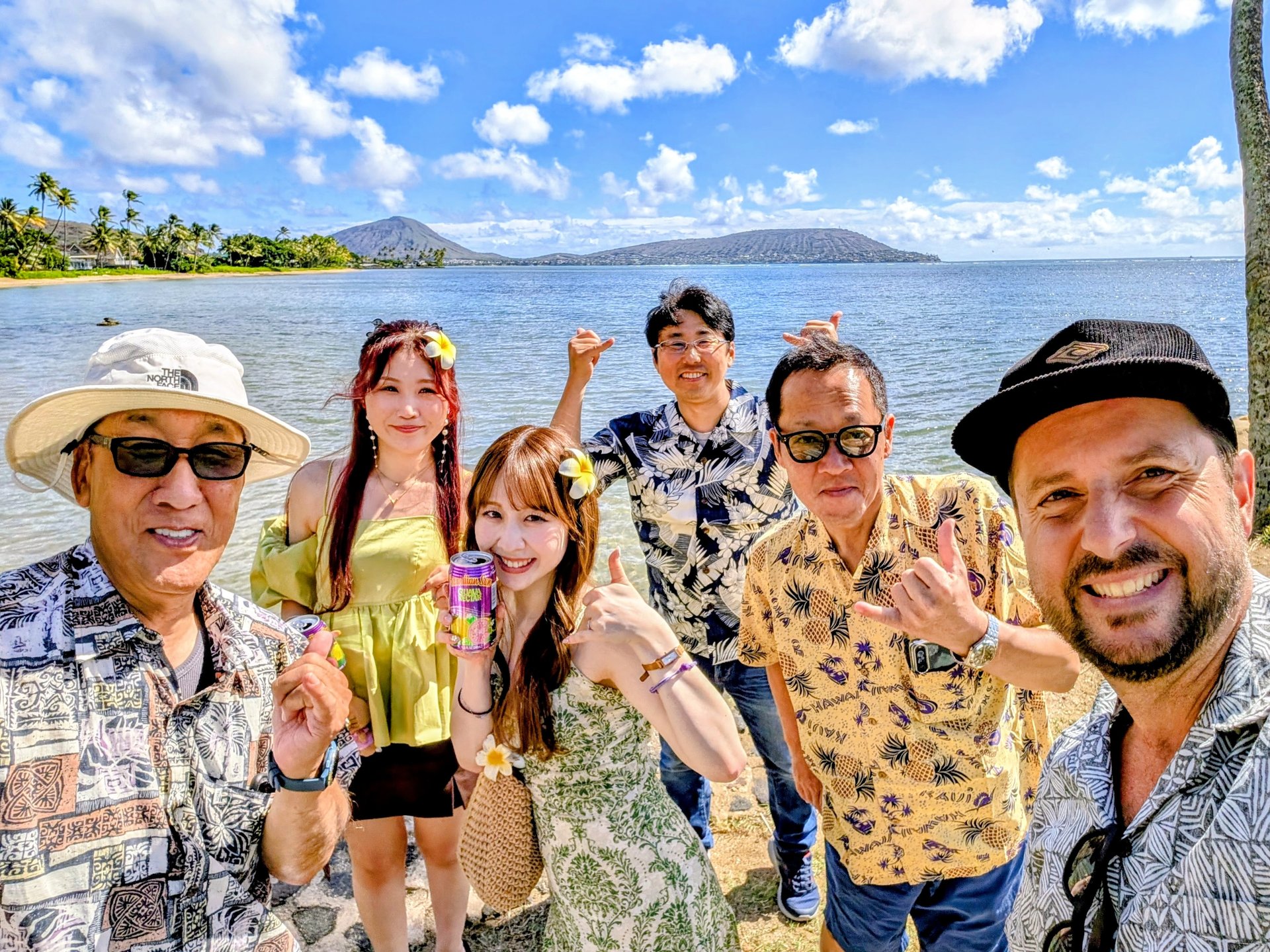 東海岸ビーチでセルフィー